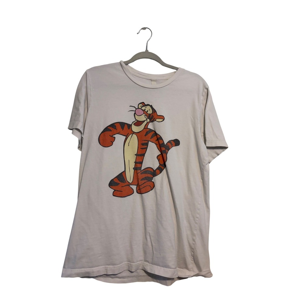 Tigger White Winnie the Pooh Disney Large Bella Canvas T-Shirt Graphic